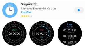 samsung galaxy watch stopwatch widget