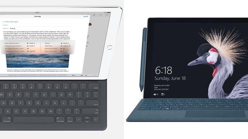 So sánh về Surface Pro 2017 vs Ipad Pro 2017 về màn hình hiển thị