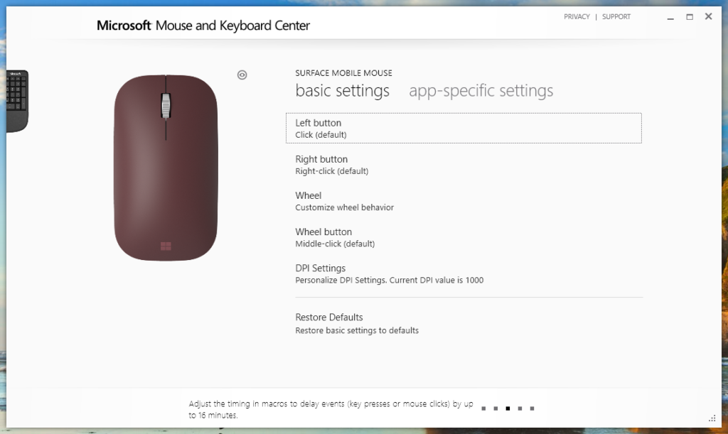 Cách tùy chỉnh các tính năng của  Surface Mobile Mouse