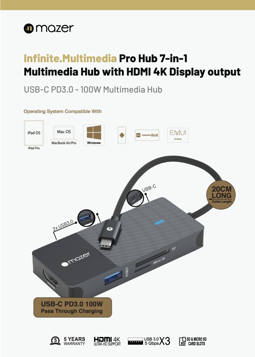 Mazer - Cổng chuyển đổi Infinite HUB 7 in 1 USB-C 11