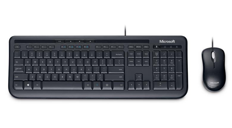 Bộ bàn phím, chuột có dây Wired Desktop 600 màu đen Microsoft 3