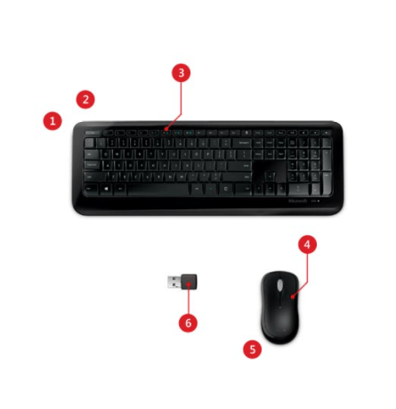 Bộ bàn phím và chuột không dây Wireless 850 màu đen Microsoft 7