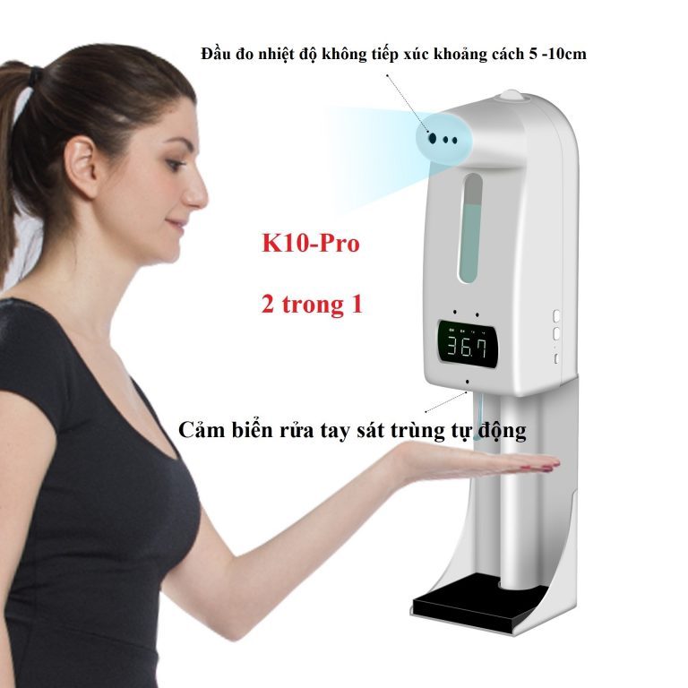 Máy Rửa Tay K10 Pro Đo Nhiệt Độ Cơ Thể Tự Động 8 Máy rửa tay K10 Pro 2 trong 1
