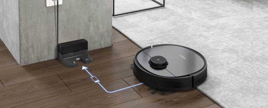 Robot hút bụi lau nhà Ecovacs Deebot Ozmo 950 cho dung lượng pin lên đến 5200mAh cho thời gian làm sạch là 200 phút sau 1 lần sạc đầy