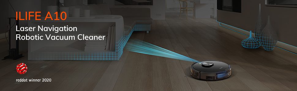 Cảm biến laser của robot hút bụi ILIFE A10 cho phép phát hiện các chướng ngại vật và chống rơi tại cầu thang một cách dễ dàng