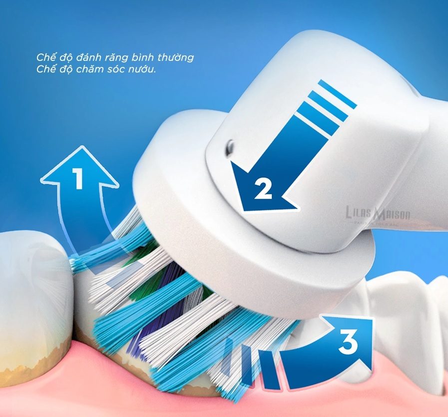 cách đánh răng bằng bàn chải điện oral b