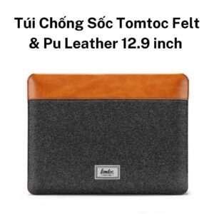 Túi Chống Sốc Tomtoc Felt & Pu Leather 12.9 inch (H16-B03Y) - Gray