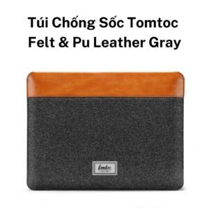 Túi Chống Sốc Tomtoc Felt & Pu Leather 13" NEW (H16-C02Y) - Gray
