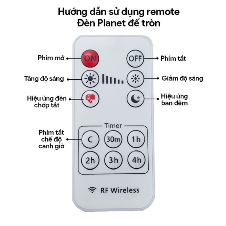 Đèn Planet Light Đế Tròn 5 remote đèn planet light