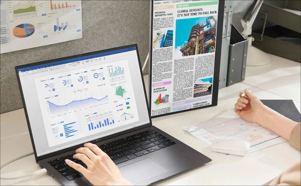 LG Gram 16 inch i5 16GB 512GB (2023) - 16ZD90R-G.AX55A5 14 LG Gram 16 có thời lượng pin lâu cho bạn làm việc và giải trí đa nhiệm