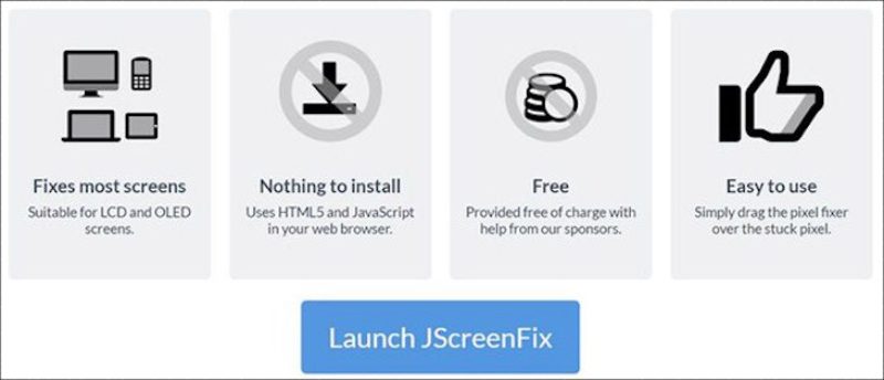 Bạn có thể tải phần mềm JScreenFix để khắc phục điểm ảnh chết