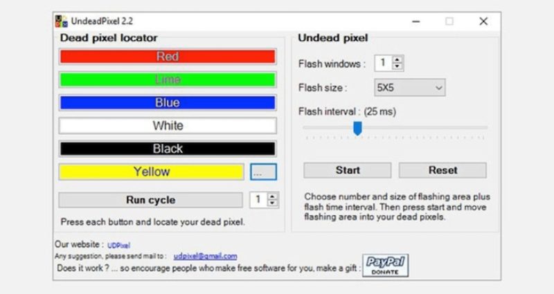Bạn cần chọn công cụ Undead pixel để khắc phục điểm chết màn hình laptop