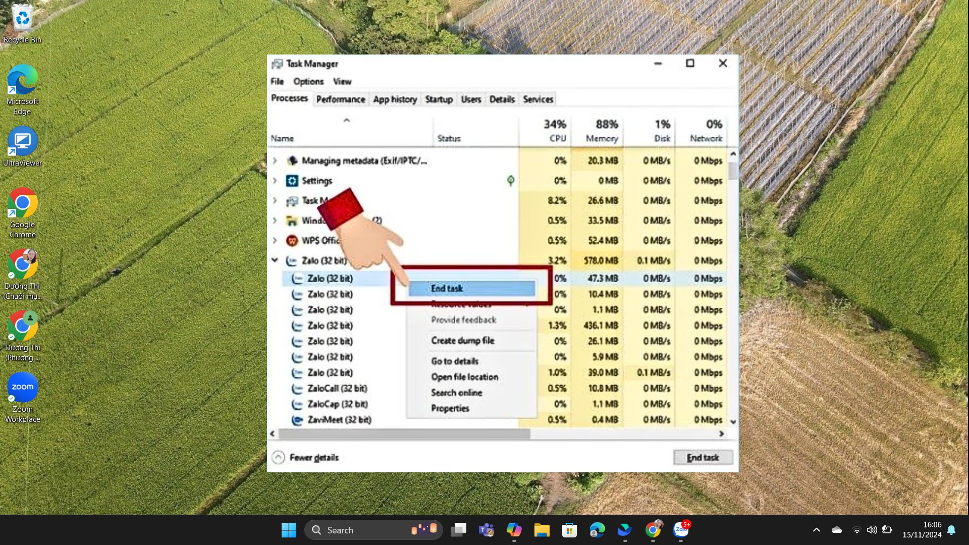 Camera laptop bị đen: Những nguyên nhân và cách xử lý hiệu quả 5 Tìm các ứng dụng có thể chiếm mất camera và bấm End Task