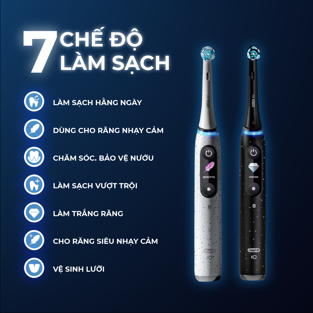 Bàn chải điện Oral-B iO Series 10 Chính Hãng 4 7 chế độ làm sạch của Bàn chải điện Oral-B iO Series 10