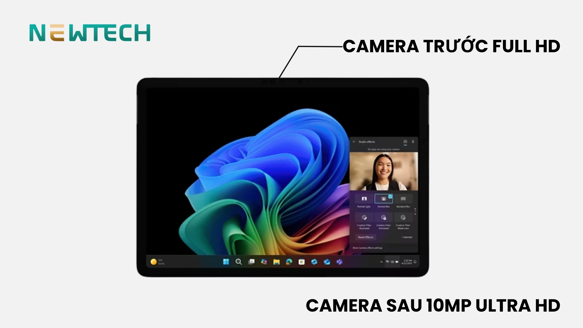 Surface Pro 12 inch Snapdragon X Plus 16GB 512GB Win 11 Pro New Business 13 Camera và âm thanh nâng tầm trải nghiệm