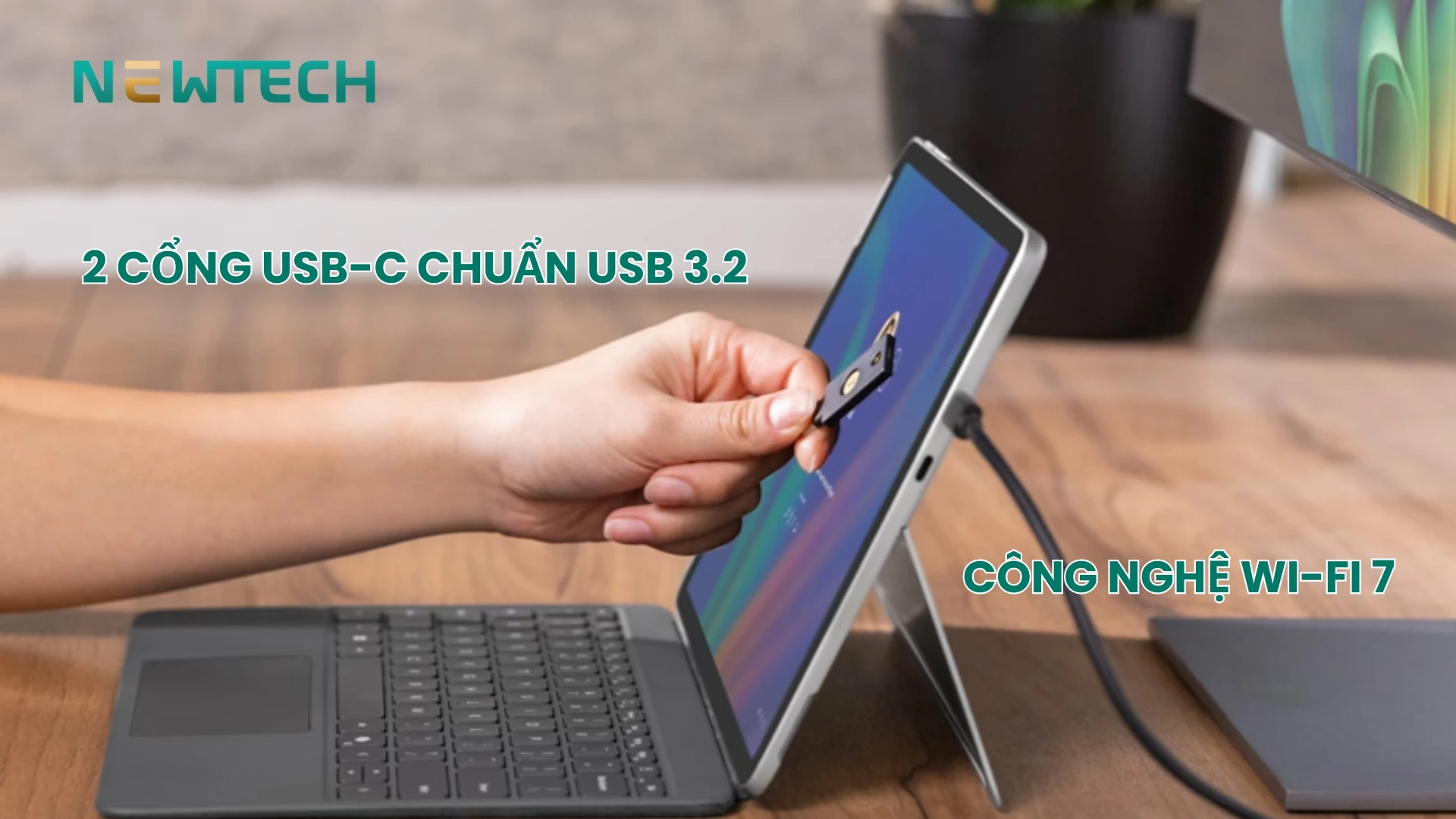 Surface Pro 12 inch Snapdragon X Plus 16GB 512GB Win 11 Pro New Business 12 Cổng kết nối hiện đại, đủ dùng
