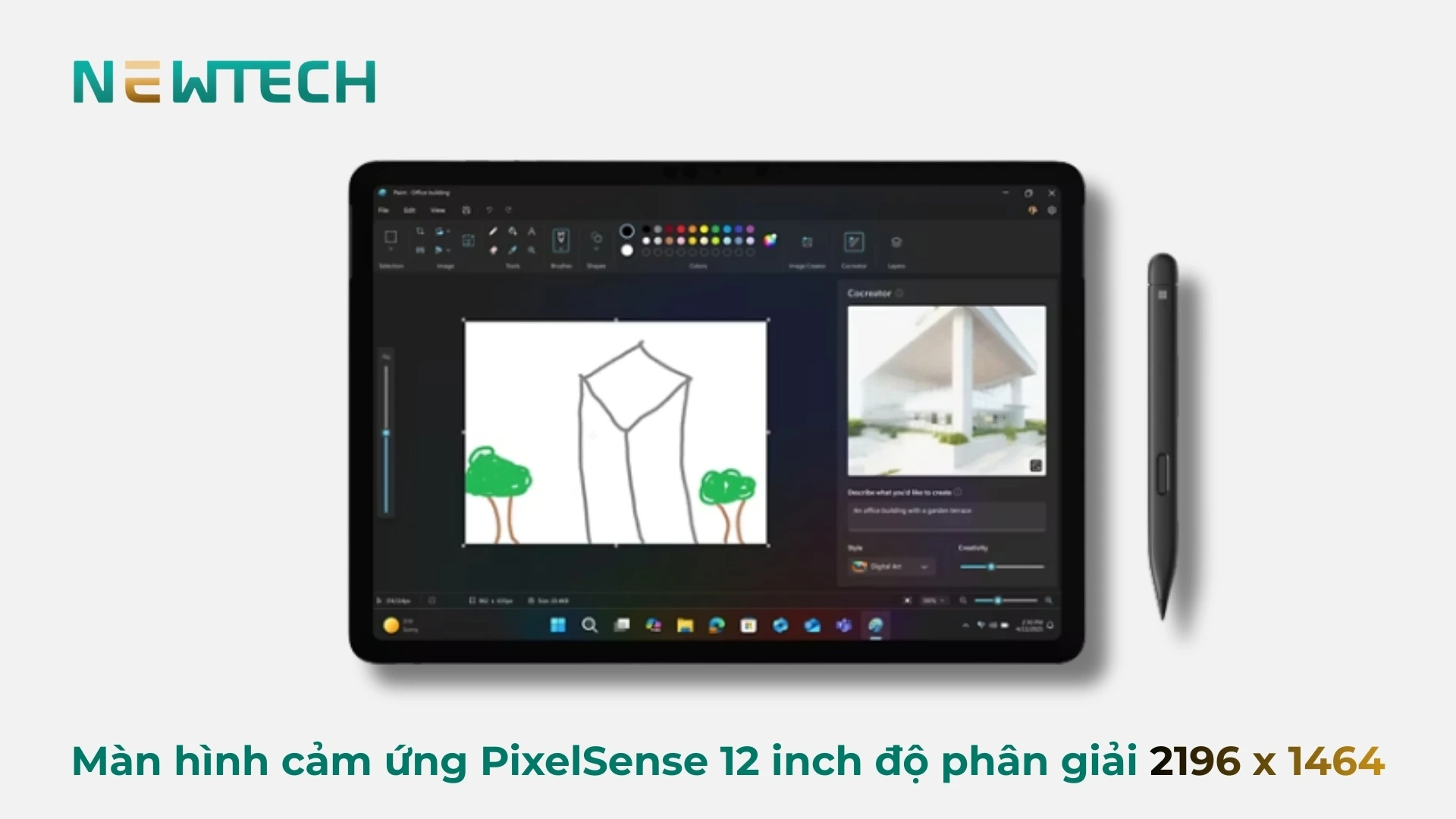Surface Pro 12 inch Snapdragon X Plus 16GB 512GB Win 11 Pro New Business 9 Màn hình cảm ứng PixelSense sắc nét, thao tác mượt mà