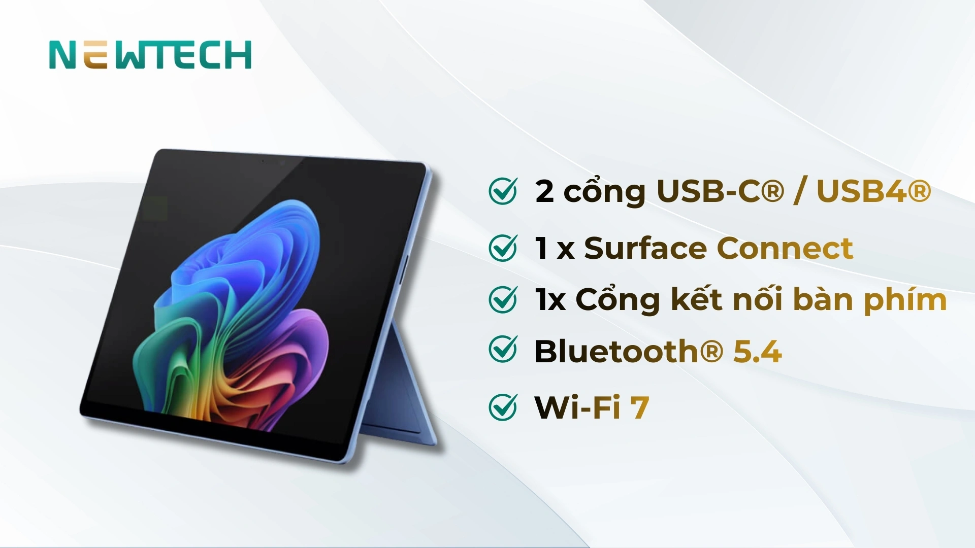 Surface Pro 11 - Snapdragon X Plus 16GB/512GB (Refurbished) 15 Cổng kết nối đa dạng, truyền dữ liệu nhanh chóng