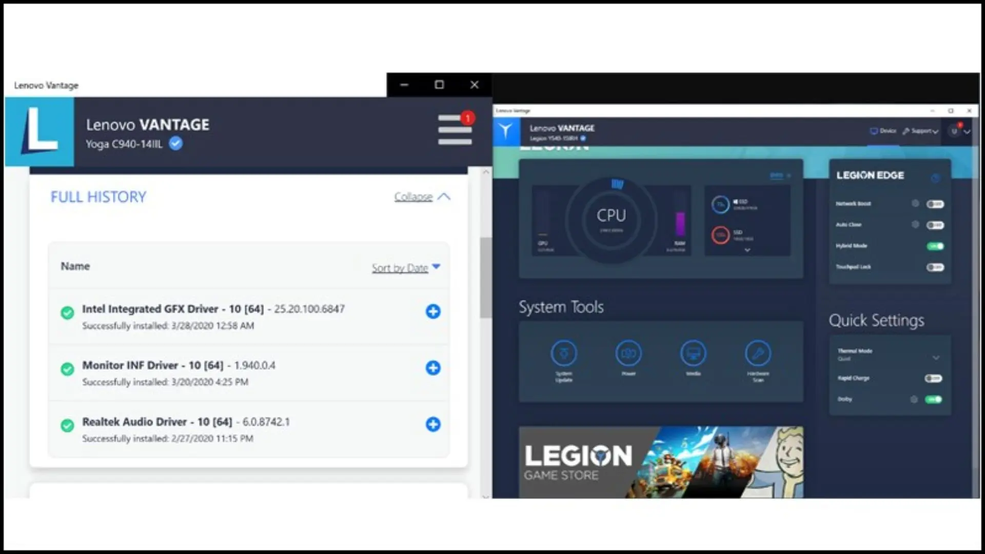 Lenovo Vantage là gì? Có cần thiết cho laptop không? 6 Lenovo Vantage tối ưu hoá hiệu suất chơi game