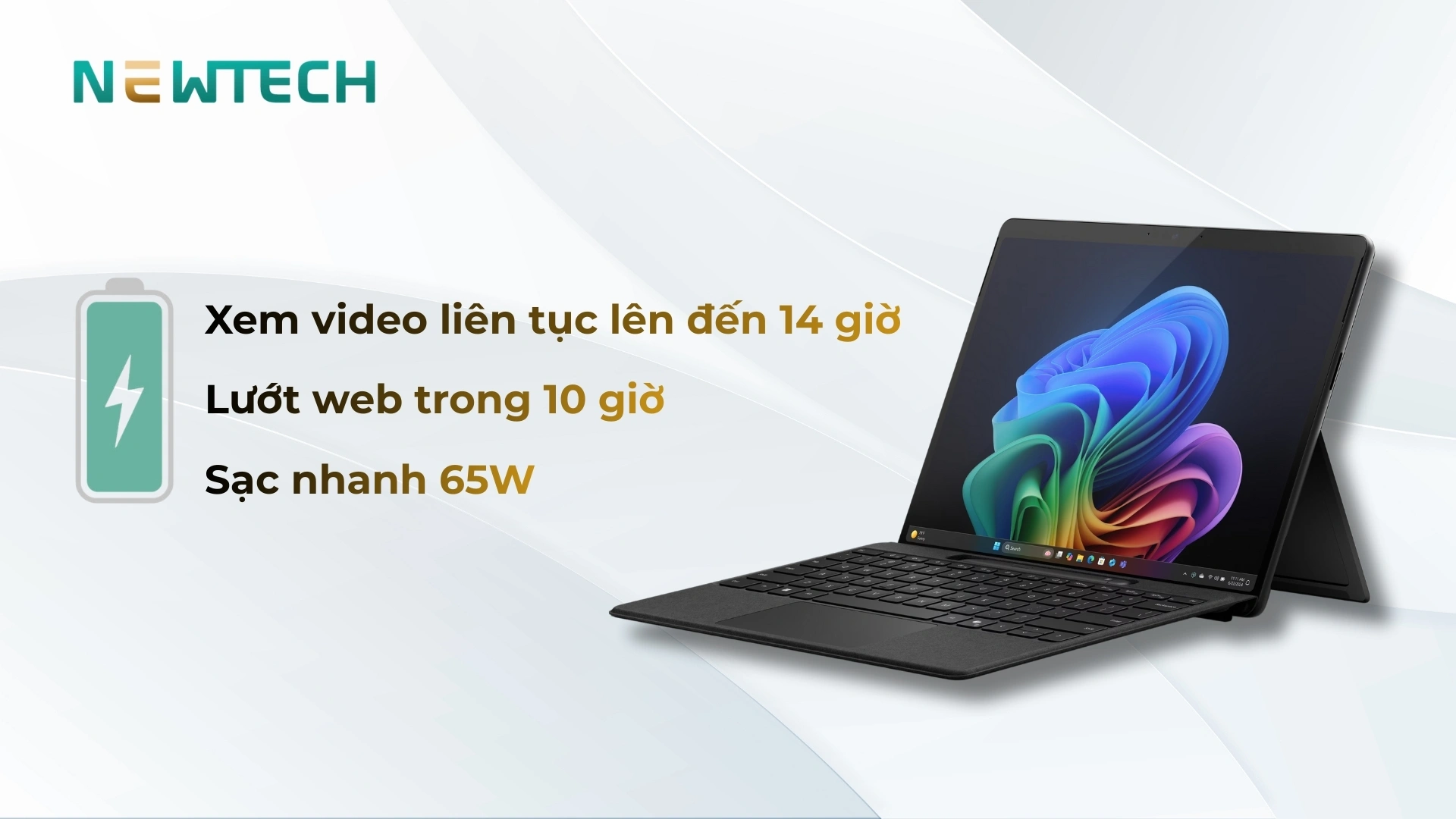 Surface Pro 11 - Snapdragon X Plus 16GB/512GB (Refurbished) 13 Pin bền bỉ cả ngày dài