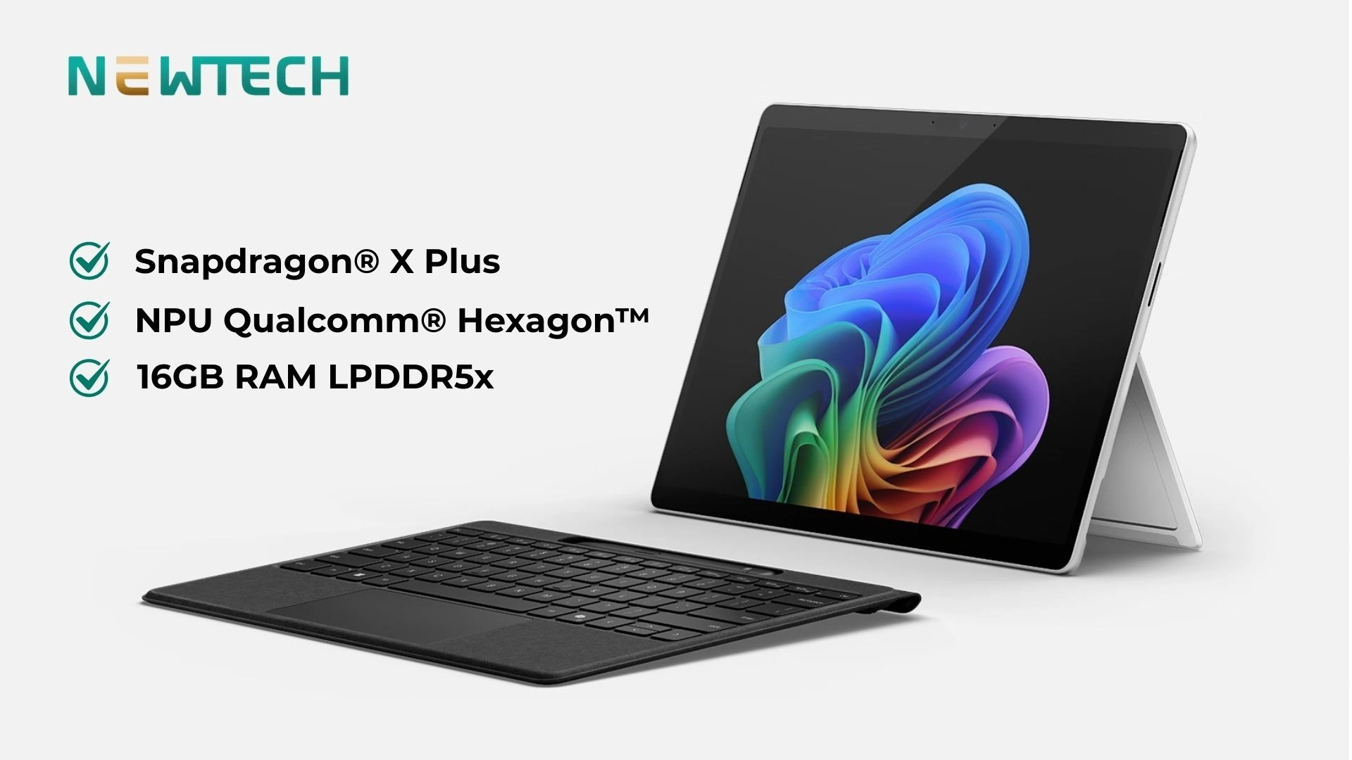 Surface Pro 11 - Snapdragon X Plus 16GB/256GB (Refurbished) 12 Vi xử lý Snapdragon X Plus mang đến hiệu năng mạnh mẽ