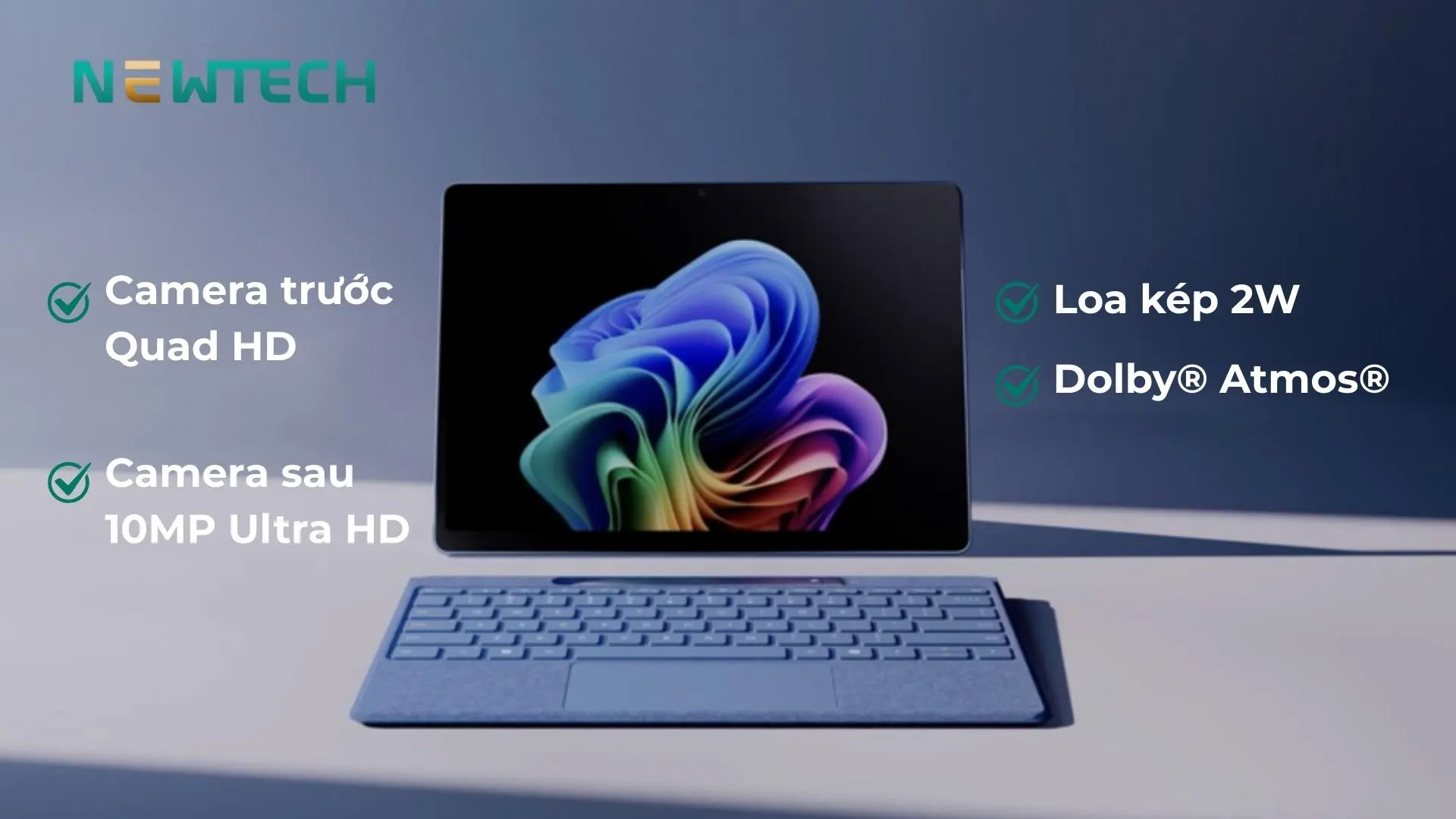 Surface Pro 11 - Snapdragon X Elite 16GB/512GB (Refurbished) 17 Camera và loa mang đến trải nghiệm chân thực