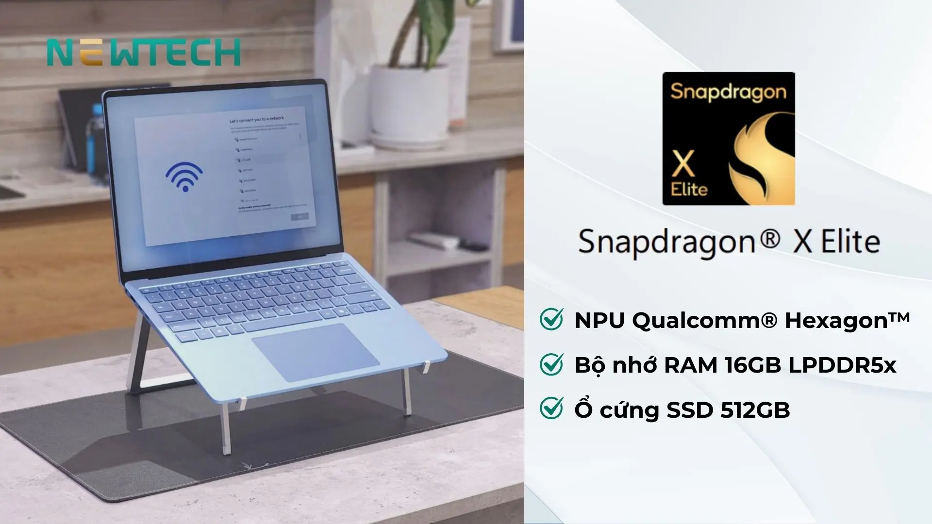Cấu hình mạnh mẽ nhờ vi xử lý Snapdragon X Plus