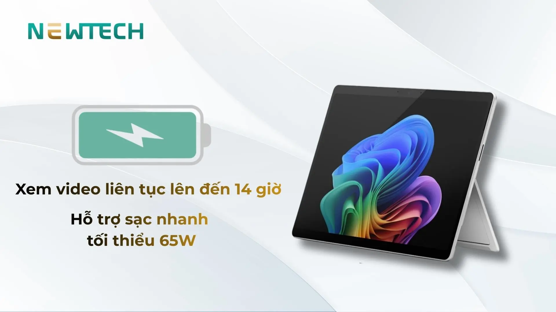 Surface Pro 11 - Snapdragon X Elite 16GB/512GB (Refurbished) 20 Dung lượng pin sử dụng liên tục cả ngày