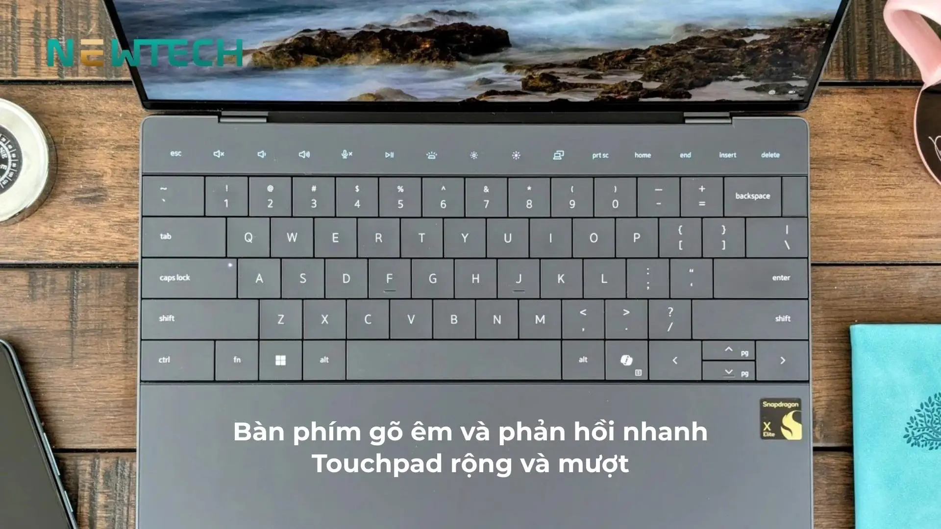 Dell XPS 9345 13.4 inch Snapdragon X Elite 16GB 512GB 3K OLED New 28 Bàn phím gõ êm và độ chính xác cao