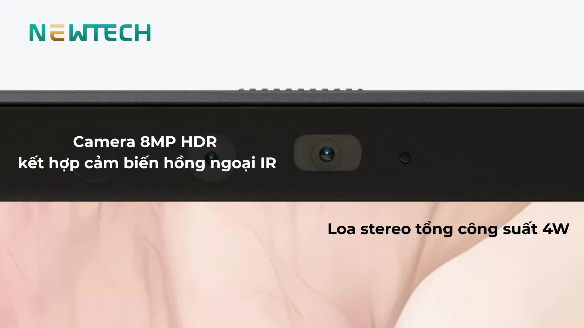 Camera FHD và loa stereo phục vụ họp trực tuyến