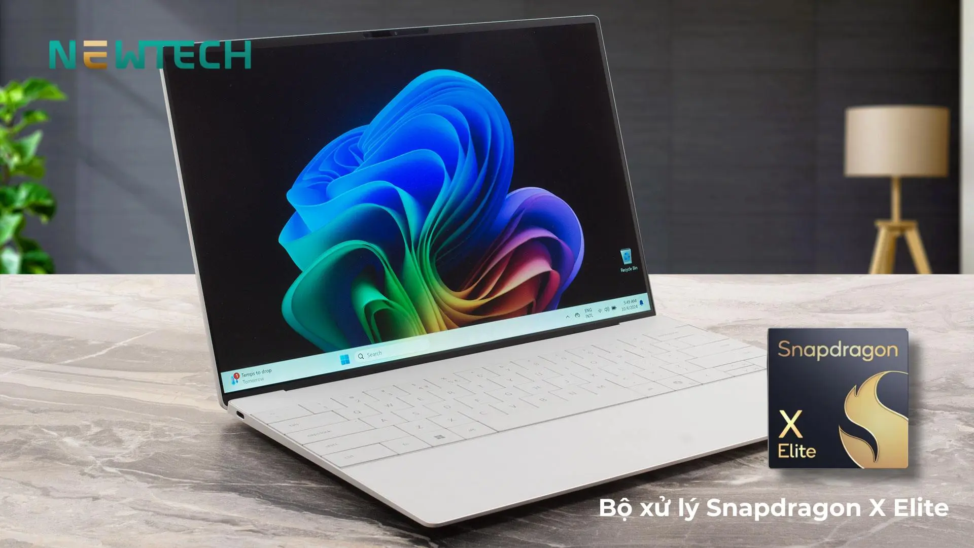 Dell XPS 9345 13.4 inch Snapdragon X Elite 16GB 512GB 3K OLED New 24 Chip Snapdragon X Elite tối ưu hiệu năng AI