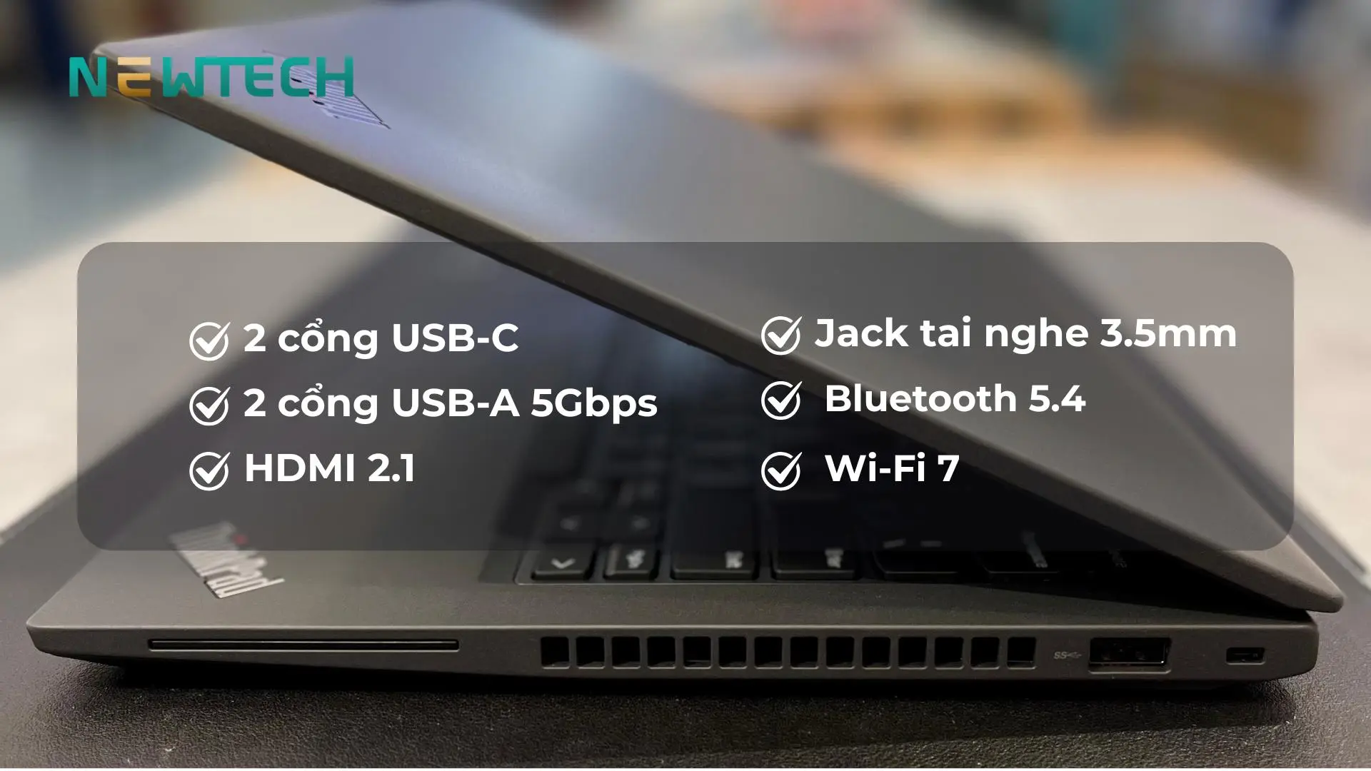 Cổng kết nối đa dạng: 2x Thunderbolt 4, USB-A, HDMI