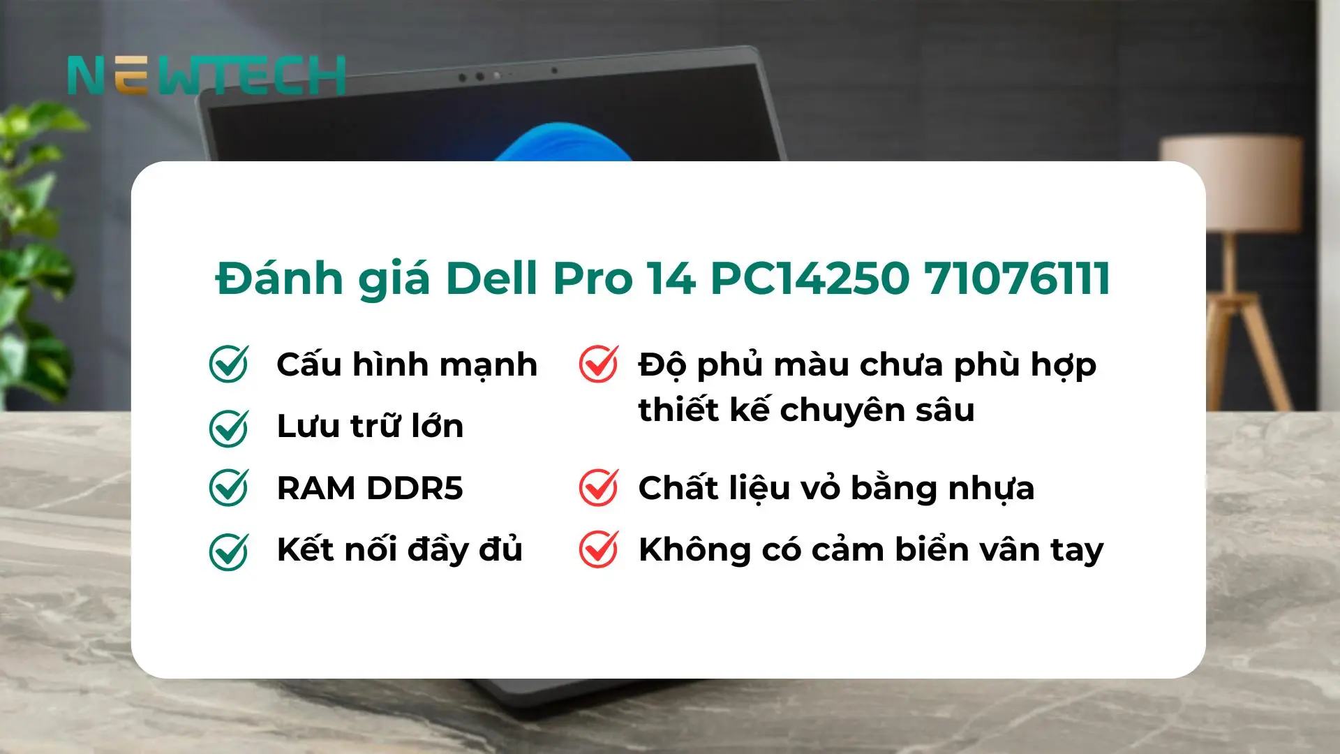 Đánh giá laptop Dell Pro 14 PC14250 71076111
