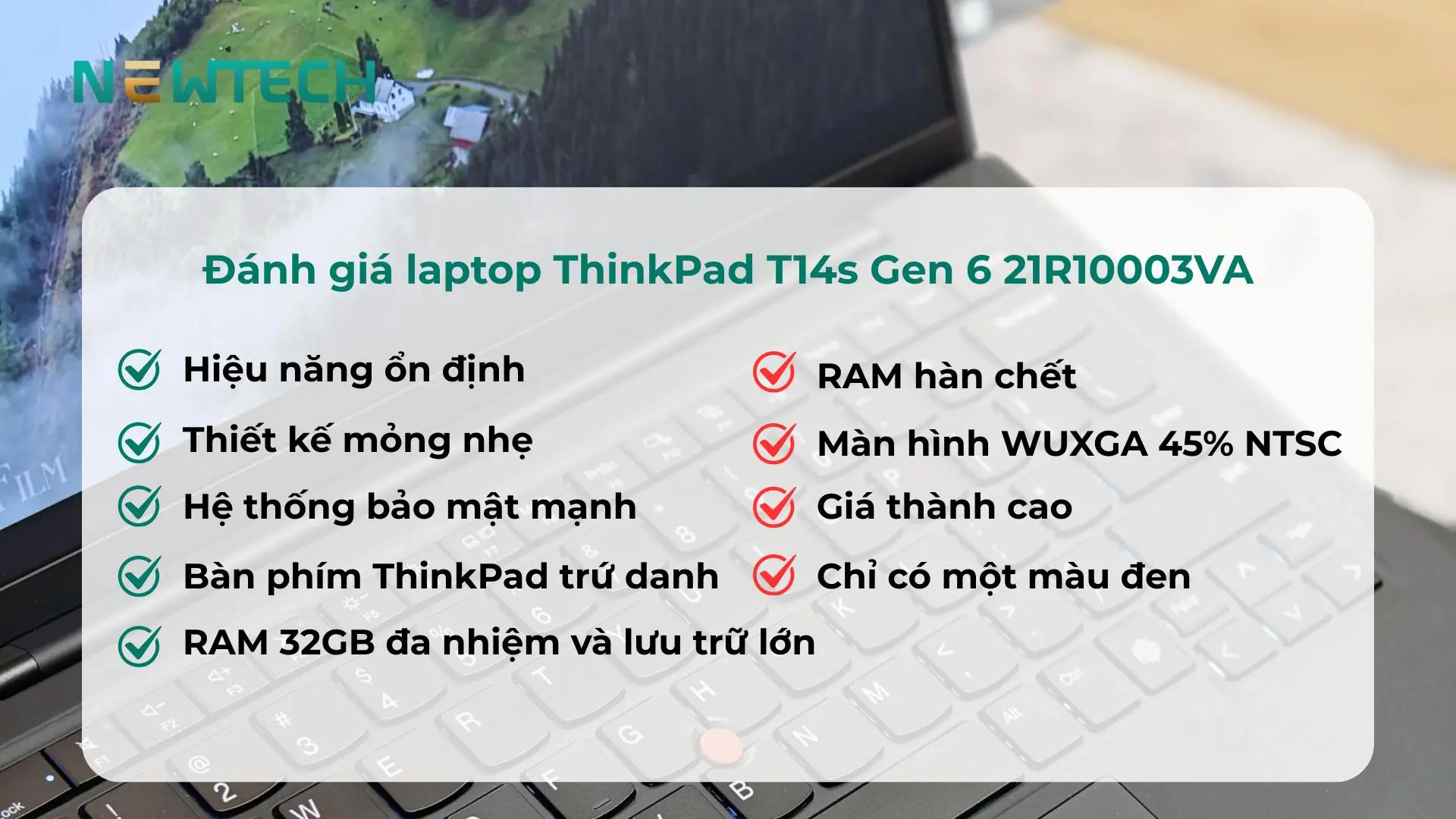 Đánh giá laptop ThinkPad T14s Gen 6 21R10003VA