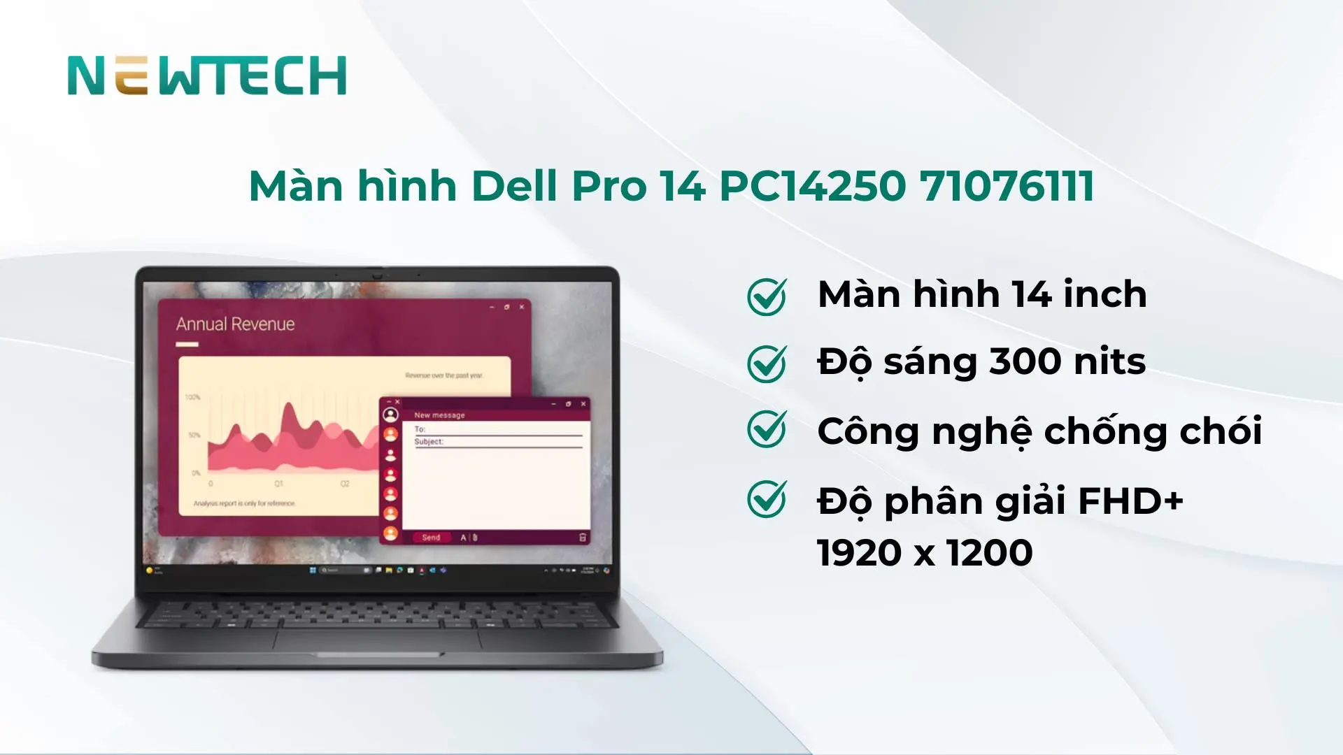 Màn hình 14 inch đáp ứng nhu cầu hiển thị cơ bản
