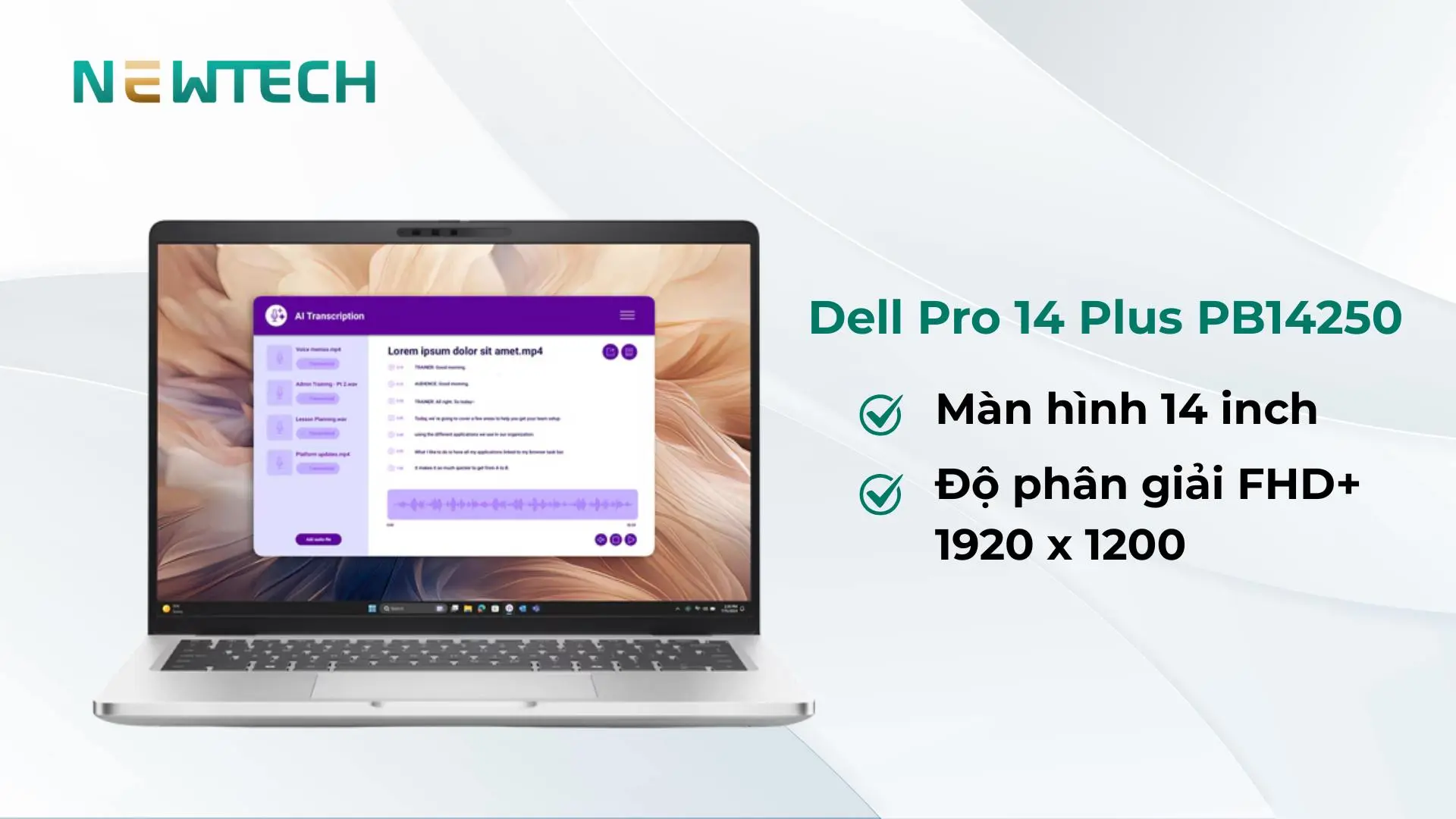 Màn hình 14 inch độ phân giải cao sắc nét