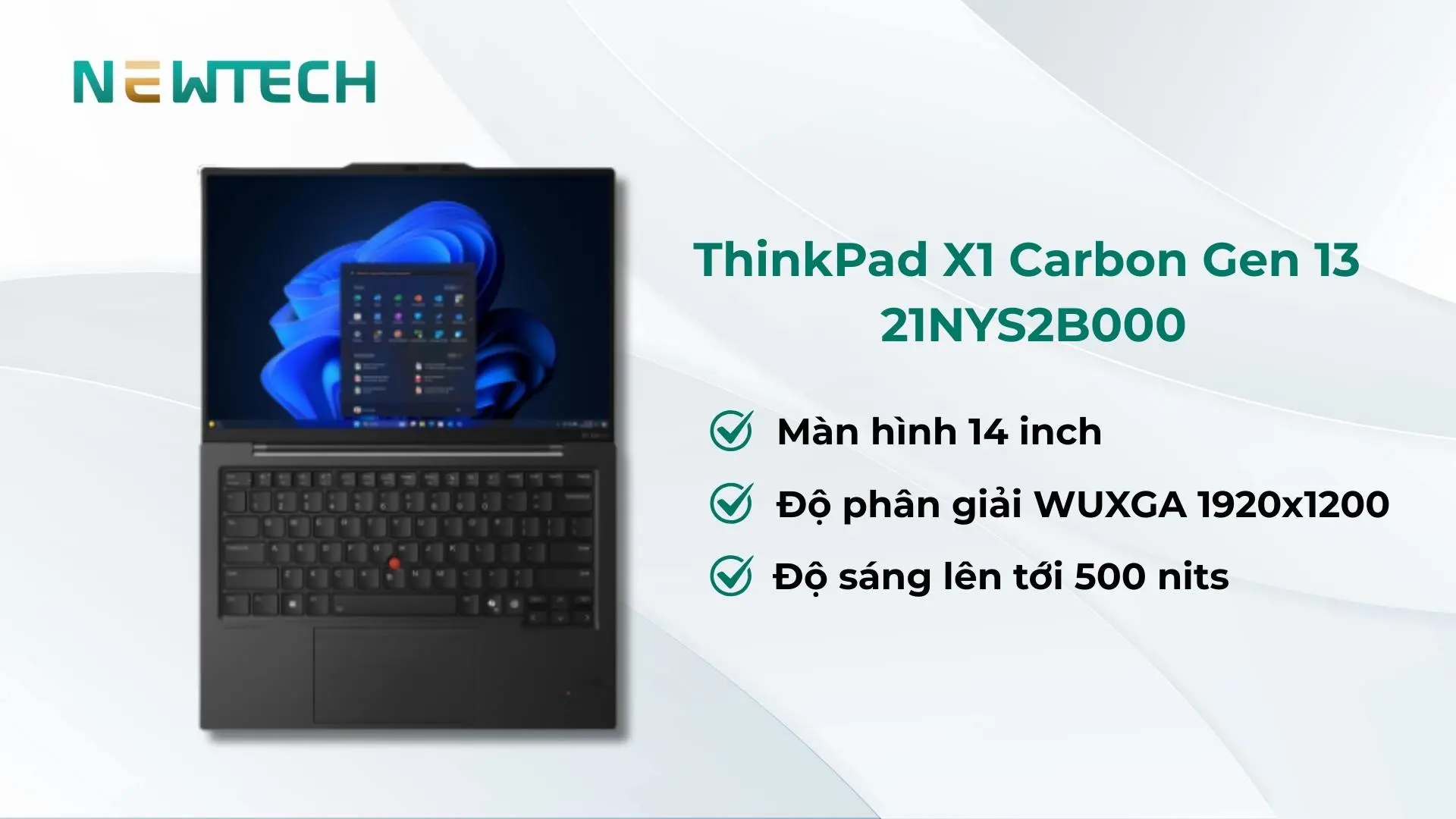 Lenovo ThinkPad X1 Carbon Gen 13 14 inch Aura Edition Ultra 7 265U/32GB/512GB WUXGA NoOS (21NYS2B000) 11 Màn hình độ phân giải cao chống chói hiệu quả