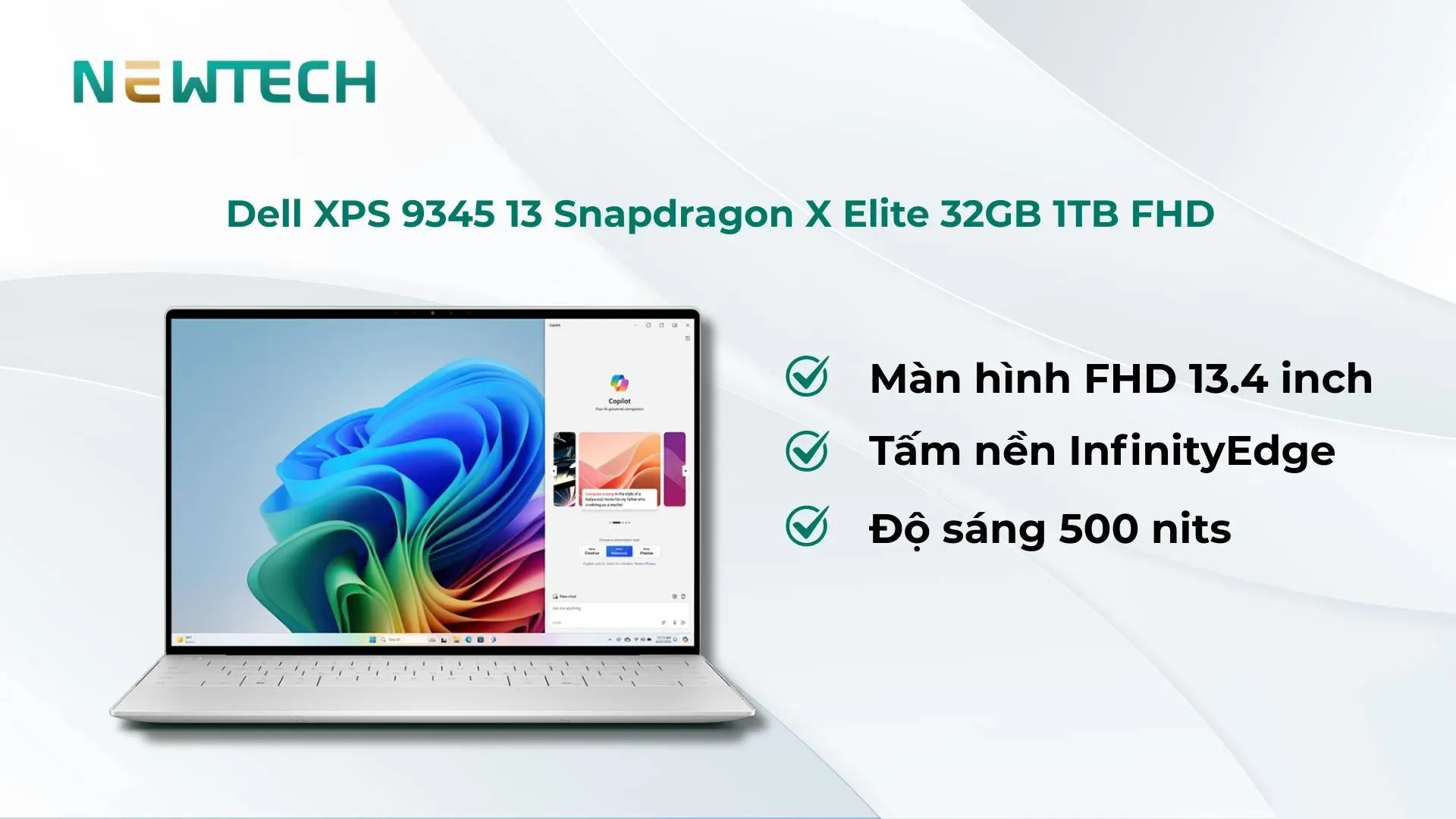 Màn hình FHD 13.4 inch hiển thị rõ nét