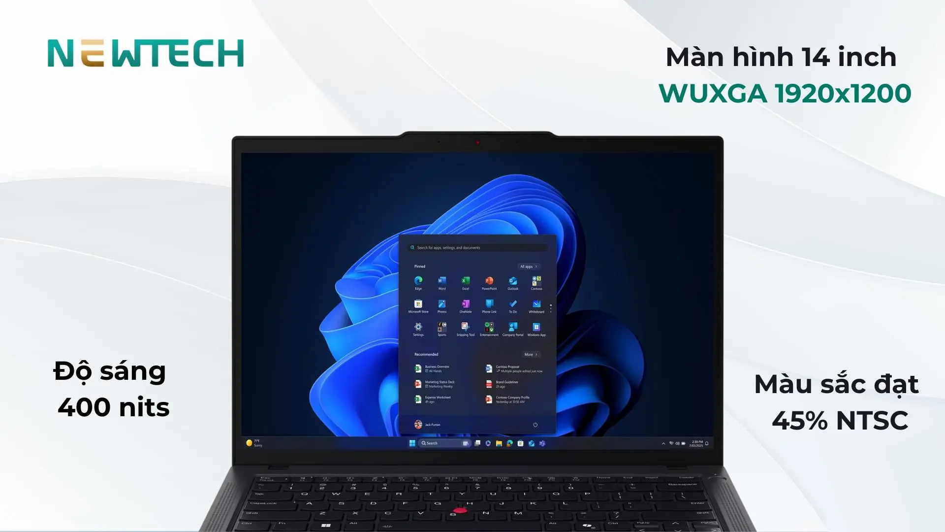 Màn hình WUXGA sắc nét, chống chói