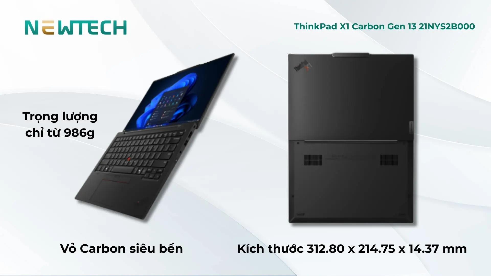 Lenovo ThinkPad X1 Carbon Gen 13 14 inch Aura Edition Ultra 7 265U/32GB/512GB WUXGA NoOS (21NYS2B000) 10 Thiết kế bền bỉ chuẩn quân đội của ThinkPad