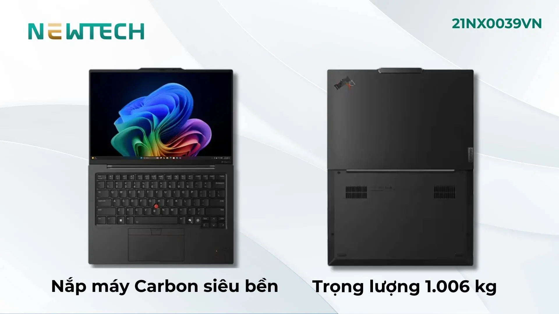 Lenovo ThinkPad X1 Carbon Gen 13 14 inch Aura Edition Ultra 7 255H/32GB/512GB WUXGA Win 11 (21NX0039VN) 10 Thiết kế gọn nhẹ di động