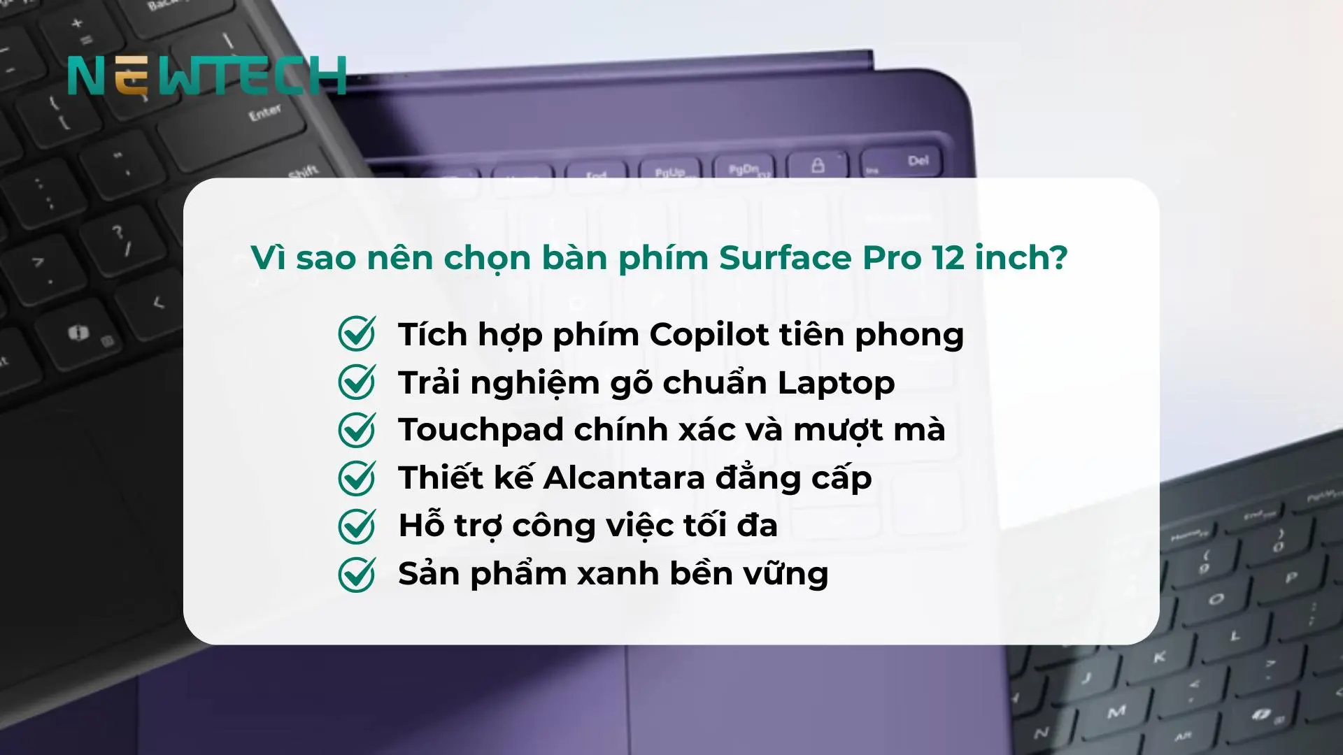 Vì sao nên chọn bàn phím Surface Pro 12 inch?